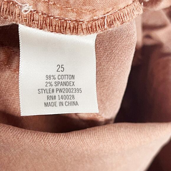 New Francescas Harper Heritage Blush Pink Scallop Edge Jean Shorts 25 Stretch - Picture 10 of 12